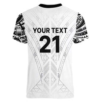 New Zealand Koru Fern Custom Women V-Neck T-Shirt Simple Taniko Motif LT9 - Polynesian Pride