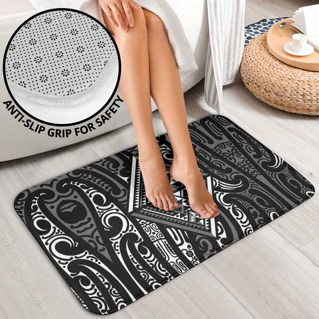 New Zealand Maori Taniko Bathroom Set Black Kowhaiwhai Puhoro - Polynesian Pride