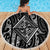 New Zealand Maori Taniko Beach Blanket Black Kowhaiwhai Puhoro