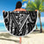 New Zealand Maori Taniko Beach Blanket Black Kowhaiwhai Puhoro