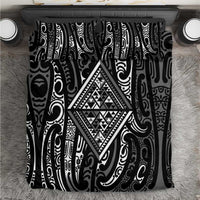New Zealand Maori Taniko Bedding Set Black Kowhaiwhai Puhoro