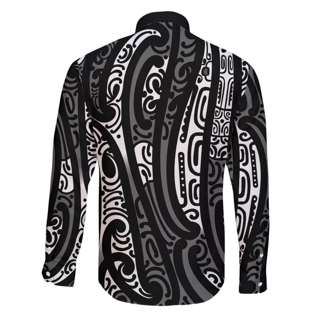 New Zealand Maori Taniko Family Matching Short Sleeve Bodycon Dress and Hawaiian Shirt Black Kowhaiwhai Puhoro LT9 - Polynesian Pride