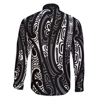 New Zealand Maori Taniko Family Matching Short Sleeve Bodycon Dress and Hawaiian Shirt Black Kowhaiwhai Puhoro LT9 - Polynesian Pride
