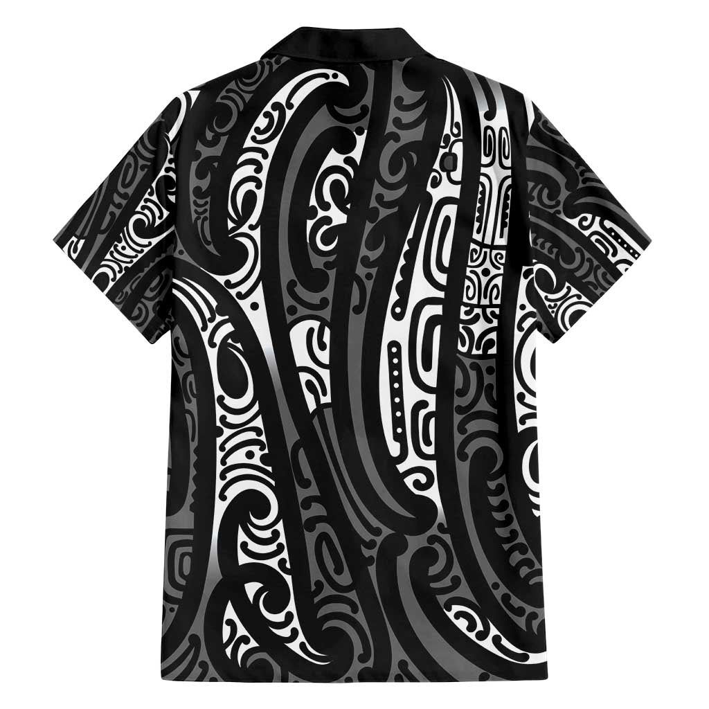New Zealand Maori Taniko Family Matching Tank Maxi Dress and Hawaiian Shirt Black Kowhaiwhai Puhoro LT9 - Polynesian Pride