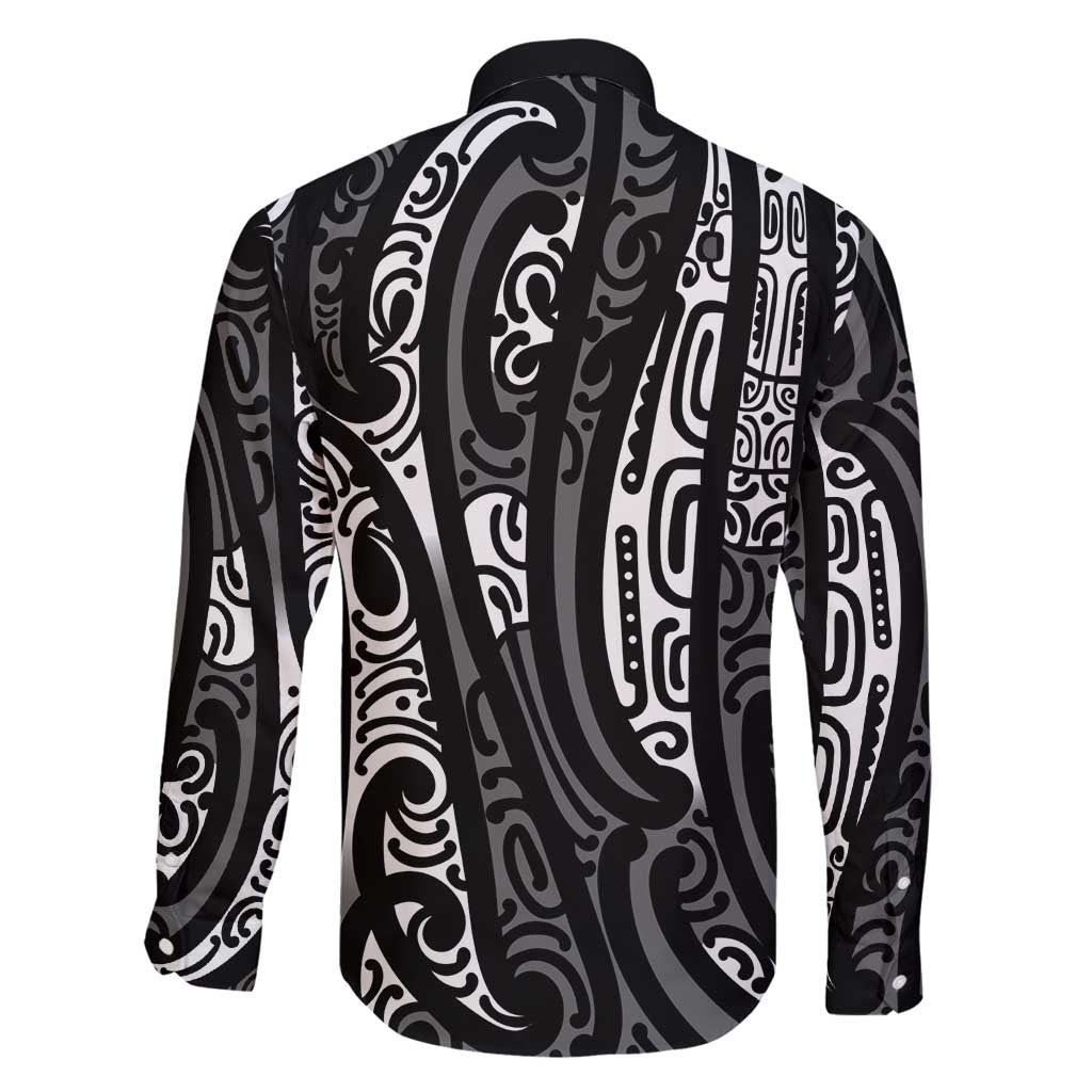 New Zealand Maori Taniko Family Matching Tank Maxi Dress and Hawaiian Shirt Black Kowhaiwhai Puhoro LT9 - Polynesian Pride