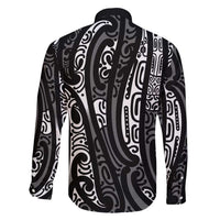New Zealand Maori Taniko Family Matching Tank Maxi Dress and Hawaiian Shirt Black Kowhaiwhai Puhoro LT9 - Polynesian Pride
