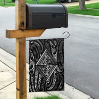New Zealand Maori Taniko Garden Flag Black Kowhaiwhai Puhoro