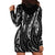 New Zealand Maori Taniko Hoodie Dress Black Kowhaiwhai Puhoro