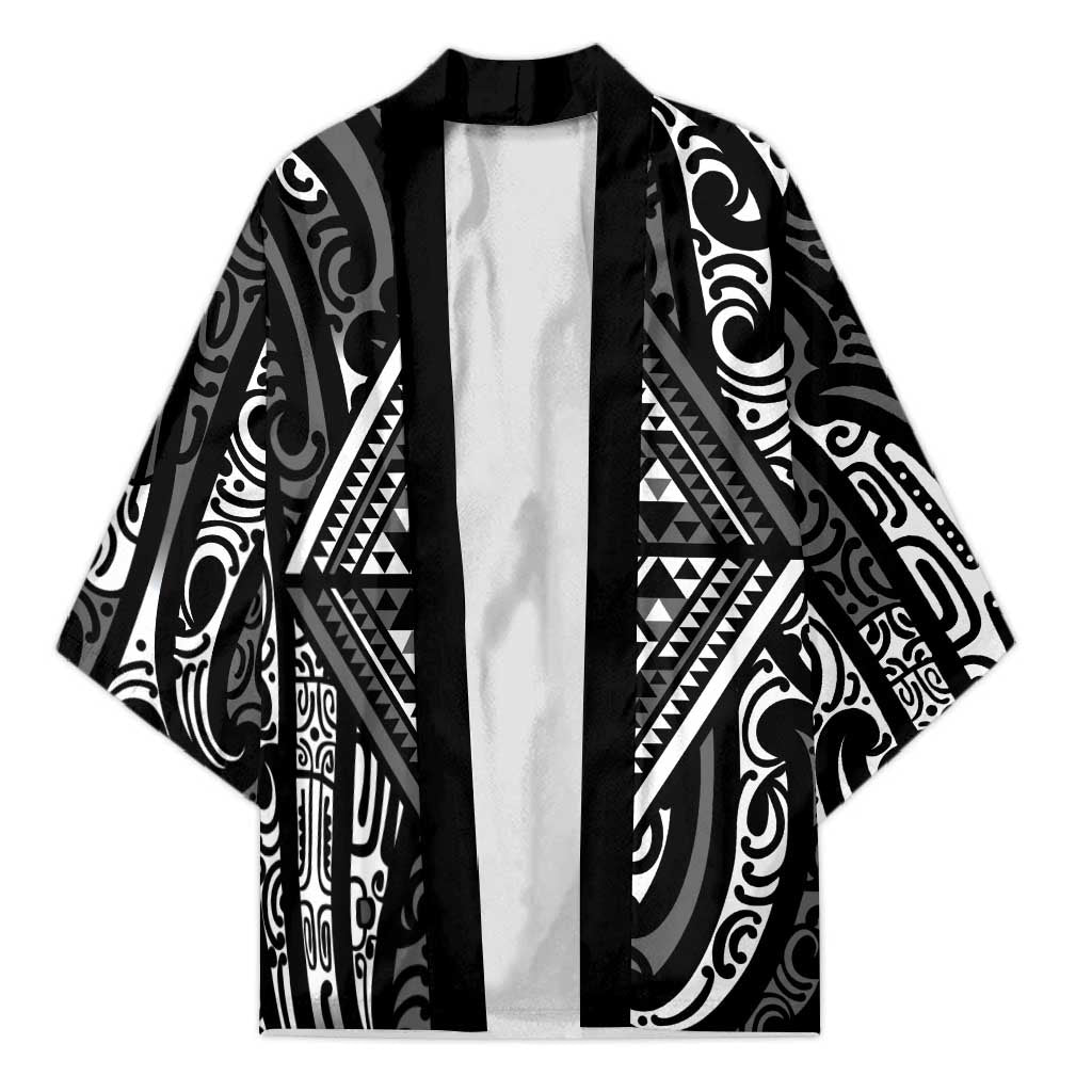 New Zealand Maori Taniko Kimono Black Kowhaiwhai Puhoro - Polynesian Pride