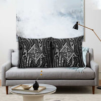 New Zealand Maori Taniko Pillow Cover Black Kowhaiwhai Puhoro - Polynesian Pride