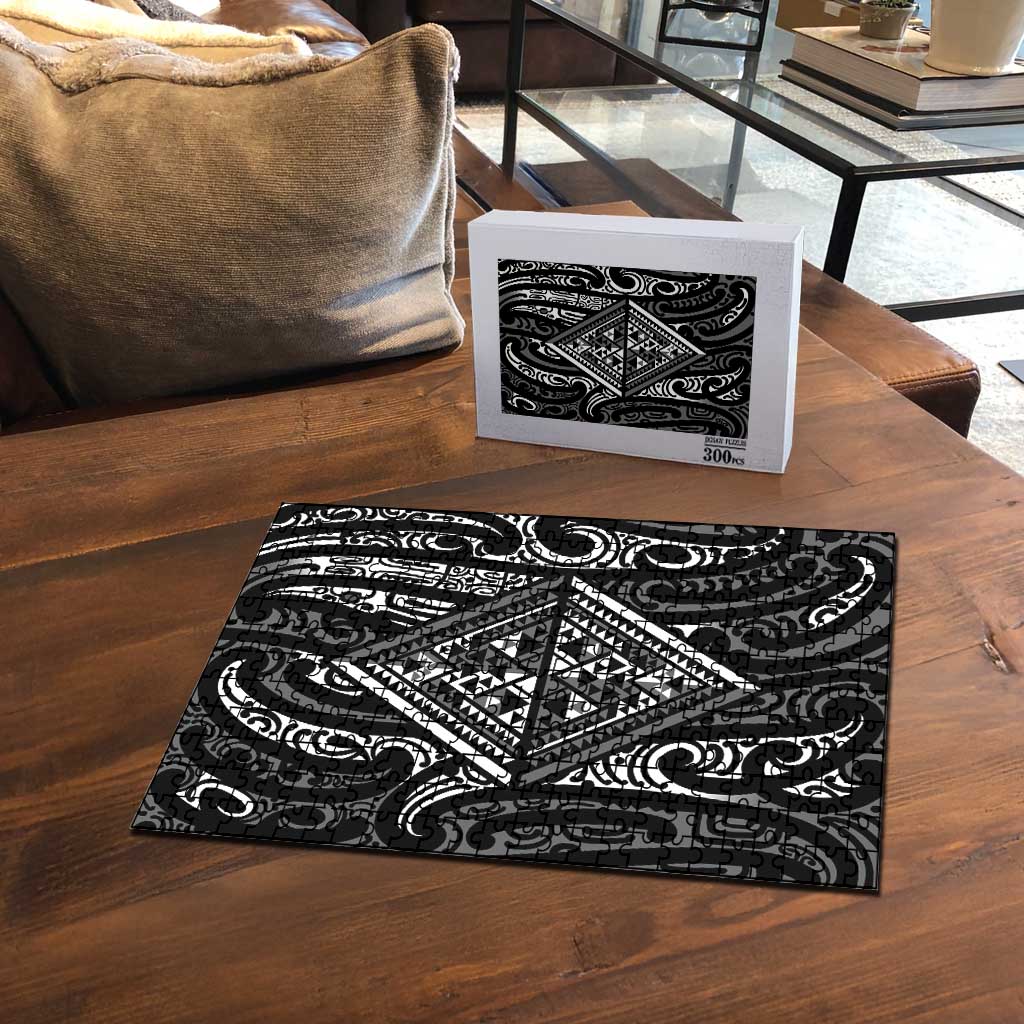 New Zealand Maori Taniko Puzzle Black Kowhaiwhai Puhoro - Polynesian Pride