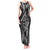 New Zealand Maori Taniko Tank Maxi Dress Black Kowhaiwhai Puhoro