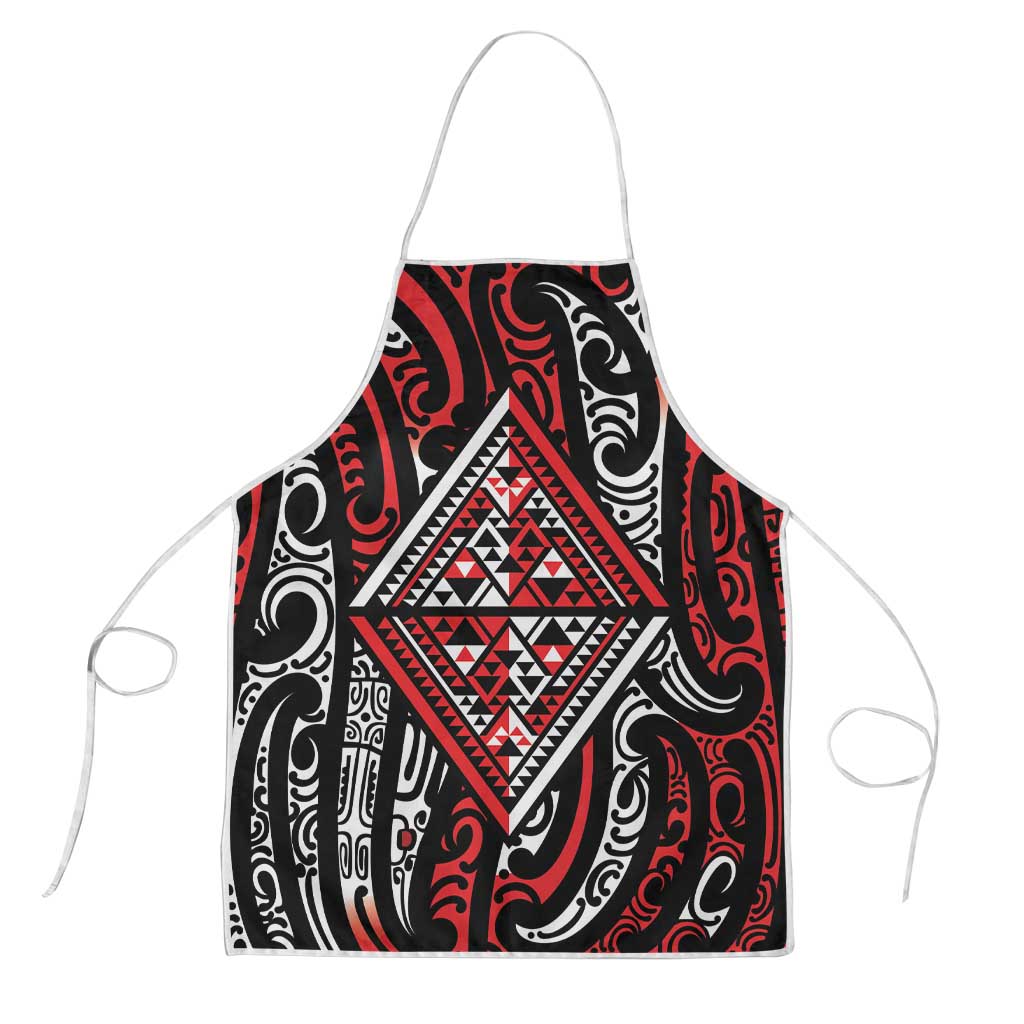 New Zealand Maori Taniko Apron Red Kowhaiwhai Puhoro LT9 Red - Polynesian Pride
