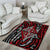 New Zealand Maori Taniko Area Rug Red Kowhaiwhai Puhoro