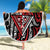 New Zealand Maori Taniko Beach Blanket Red Kowhaiwhai Puhoro