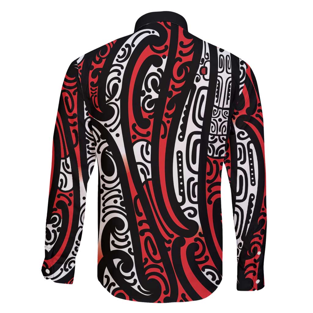 New Zealand Maori Taniko Family Matching Mermaid Dress and Hawaiian Shirt Red Kowhaiwhai Puhoro LT9 - Polynesian Pride
