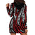 New Zealand Maori Taniko Hoodie Dress Red Kowhaiwhai Puhoro