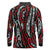 New Zealand Maori Taniko Long Sleeve Polo Shirt Red Kowhaiwhai Puhoro