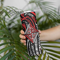 New Zealand Maori Taniko Skinny Tumbler Red Kowhaiwhai Puhoro LT9 - Polynesian Pride