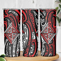 New Zealand Maori Taniko Skinny Tumbler Red Kowhaiwhai Puhoro LT9 - Polynesian Pride