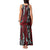 New Zealand Maori Taniko Tank Maxi Dress Red Kowhaiwhai Puhoro