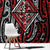 New Zealand Maori Taniko Window Curtain Red Kowhaiwhai Puhoro