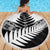 New Zealand Silver Fern Beach Blanket Maori Koru Mixed Taniko Pattern