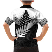 New Zealand Silver Fern Family Matching Mermaid Dress and Hawaiian Shirt Maori Koru Mixed Taniko Pattern LT9 - Polynesian Pride