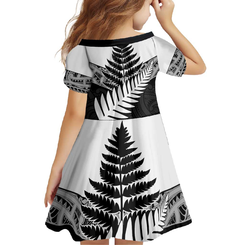 New Zealand Silver Fern Family Matching Mermaid Dress and Hawaiian Shirt Maori Koru Mixed Taniko Pattern LT9 - Polynesian Pride
