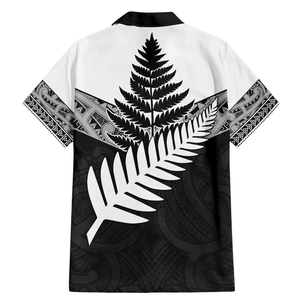 New Zealand Silver Fern Family Matching Off Shoulder Maxi Dress and Hawaiian Shirt Maori Koru Mixed Taniko Pattern LT9 - Polynesian Pride