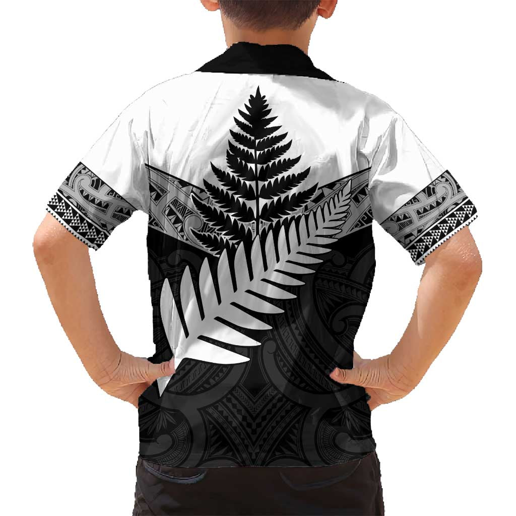New Zealand Silver Fern Family Matching Puletasi and Hawaiian Shirt Maori Koru Mixed Taniko Pattern LT9 - Polynesian Pride