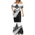 New Zealand Silver Fern Mermaid Dress Maori Koru Mixed Taniko Pattern