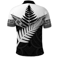 New Zealand Silver Fern Polo Shirt Maori Koru Mixed Taniko Pattern