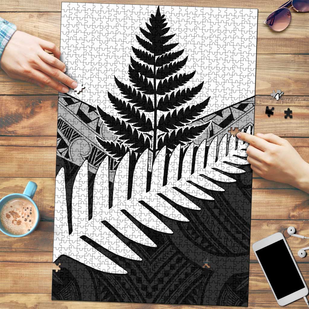 New Zealand Silver Fern Puzzle Maori Koru Mixed Taniko Pattern - Polynesian Pride
