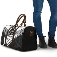 New Zealand Silver Fern Travel Bag Maori Koru Mixed Taniko Pattern - Polynesian Pride