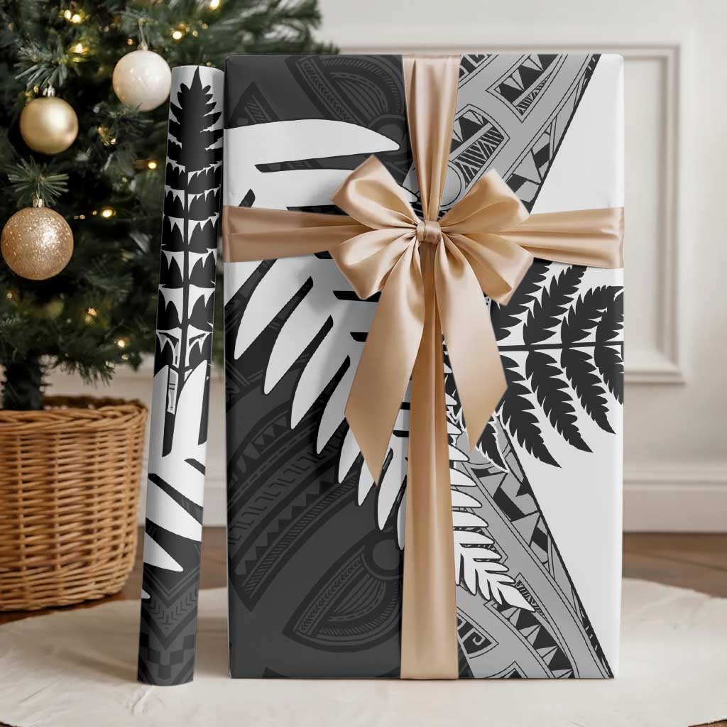 New Zealand Silver Fern Wrapping Paper Maori Koru Mixed Taniko Pattern - Polynesian Pride