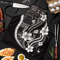 Samoa Siapo Tribal Pattern Apron Black Polynesian Plumeria Tapa Motif