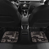 Samoa Siapo Tribal Pattern Car Mats Black Polynesian Plumeria Tapa Motif