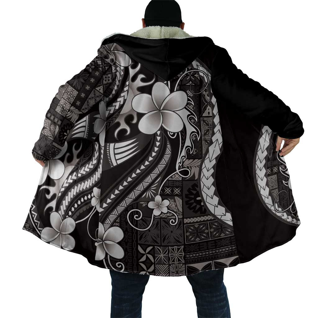 Samoa Siapo Tribal Pattern Cloak Black Polynesian Plumeria Tapa Motif