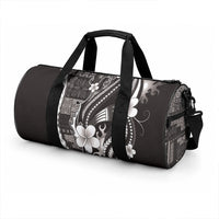 Samoa Siapo Tribal Pattern Duffle Bag Black Polynesian Plumeria Tapa Motif LT9 - Polynesian Pride