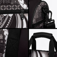 Samoa Siapo Tribal Pattern Duffle Bag Black Polynesian Plumeria Tapa Motif LT9 - Polynesian Pride