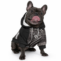 Samoa Siapo Tribal Pattern Pet Hoodie Black Polynesian Plumeria Tapa Motif LT9 - Polynesian Pride