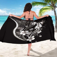 Samoa Siapo Tribal Pattern Sarong Black Polynesian Plumeria Tapa Motif