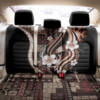 Samoa Siapo Tribal Pattern Back Car Seat Cover Brown Polynesian Plumeria Tapa Motif