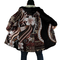 Samoa Siapo Tribal Pattern Cloak Brown Polynesian Plumeria Tapa Motif