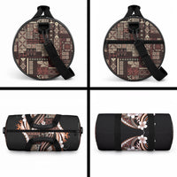 Samoa Siapo Tribal Pattern Duffle Bag Brown Polynesian Plumeria Tapa Motif LT9 - Polynesian Pride