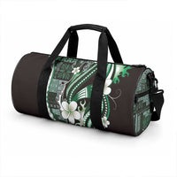 Samoa Siapo Tribal Pattern Duffle Bag Forest Green Polynesian Plumeria Tapa Motif LT9 - Polynesian Pride