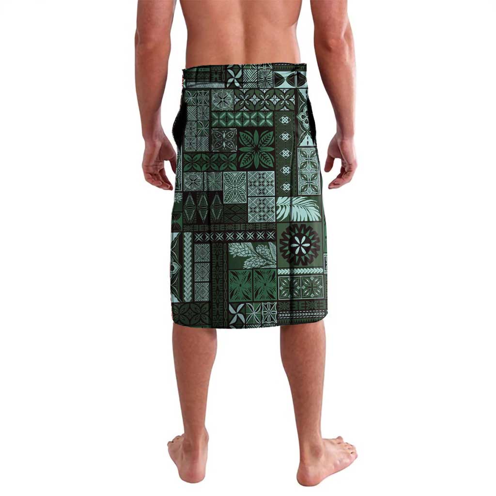 Samoa Siapo Tribal Pattern Lavalava Forest Green Polynesian Plumeria Tapa Motif