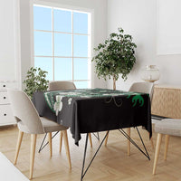 Samoa Siapo Tribal Pattern Tablecloth Forest Green Polynesian Plumeria Tapa Motif