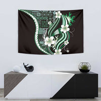 Samoa Siapo Tribal Pattern Tapestry Forest Green Polynesian Plumeria Tapa Motif